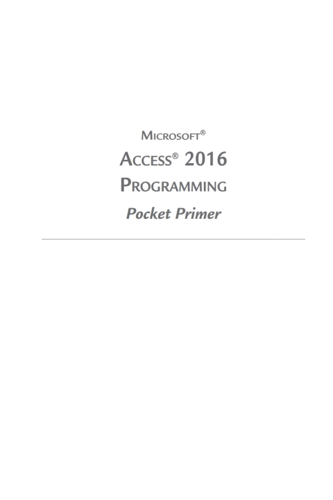 Cover image for book Microsoft Access 2016 Programming Pocket Primer