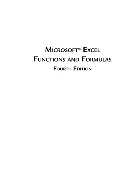 Cover image for book Microsoft Excel Functions and Formulas