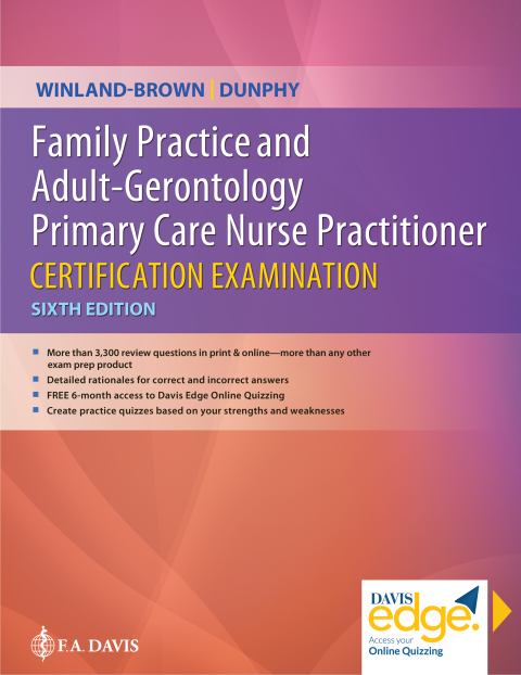 Cover image for book Family Practice and Adult-Gerontology Primary Care Nurse Practitioner Certification Examination with Davis Edge