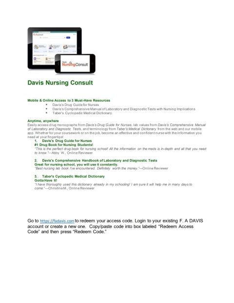 Cover image for book Davis Nursing Consult 2 years access