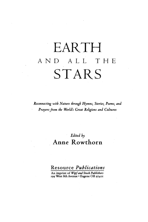 Cover image for book Earth and All the Stars