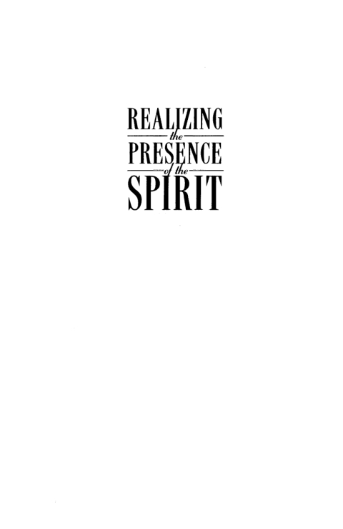 Cover image for book Realizing the Presence of the Spirit
