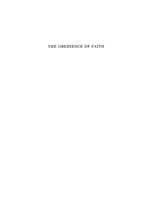 Cover image for book The Obedience of Faith