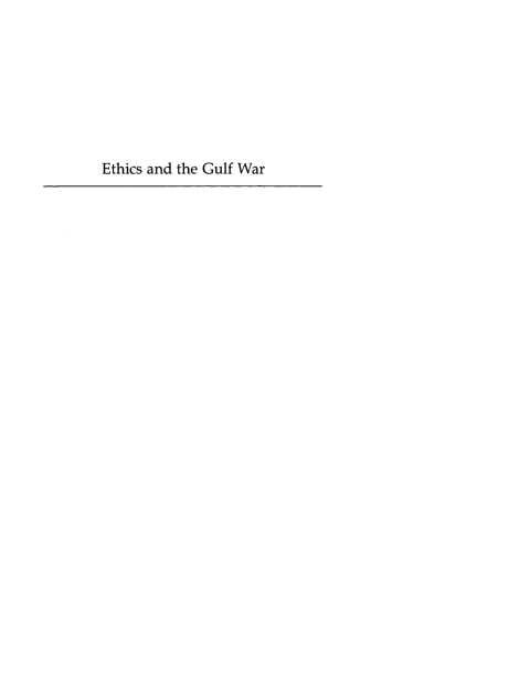 Cover image for book Ethics and the Gulf War