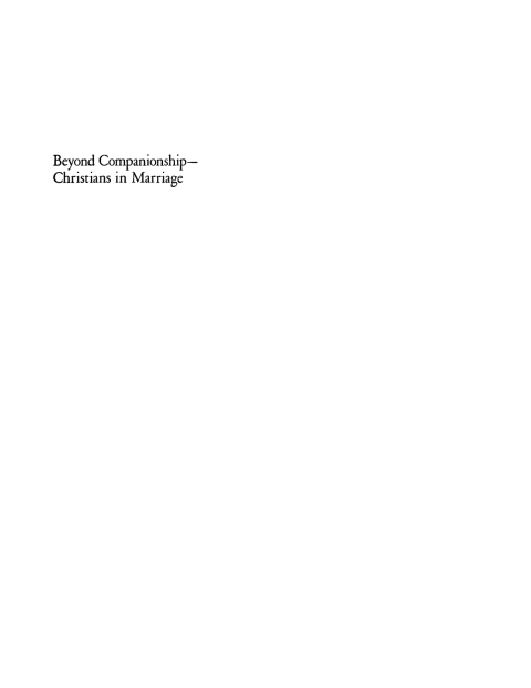 Cover image for book Beyond Companionship