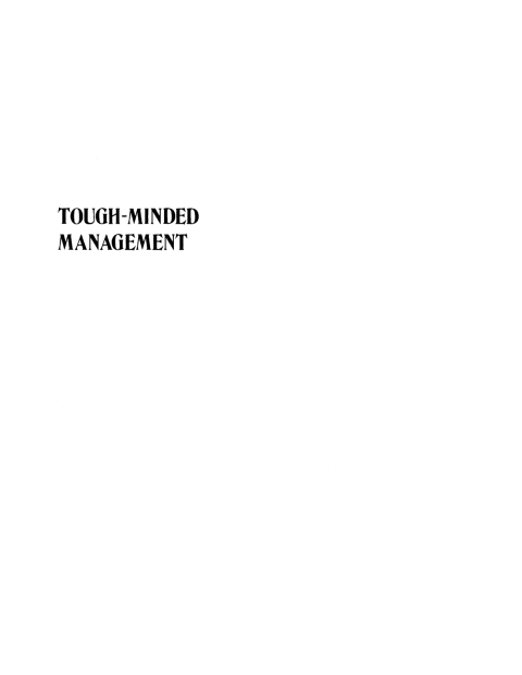 Cover image for book Tough-Minded Management