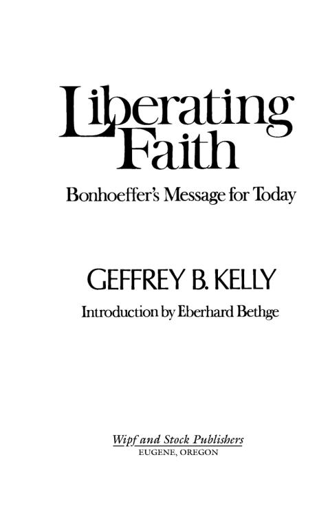 Cover image for book Liberating Faith