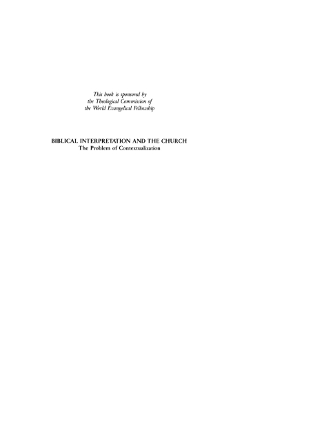 Cover image for book Biblical Interpretation and the Church