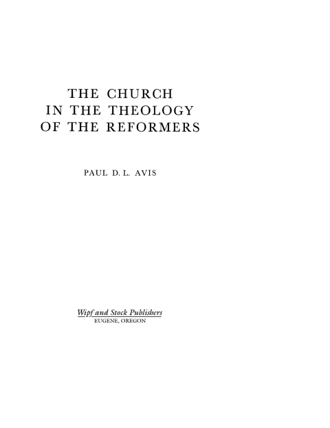 Cover image for book The Church in the Theology of the Reformers