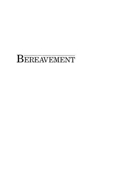 Cover image for book Bereavement