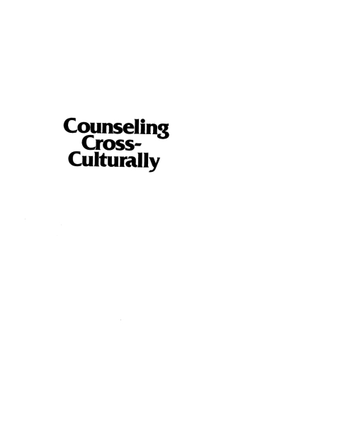 Cover image for book Counseling Cross-Culturally