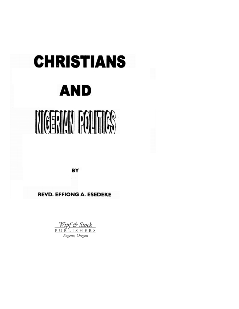 Cover image for book Christians and Nigerian Politics