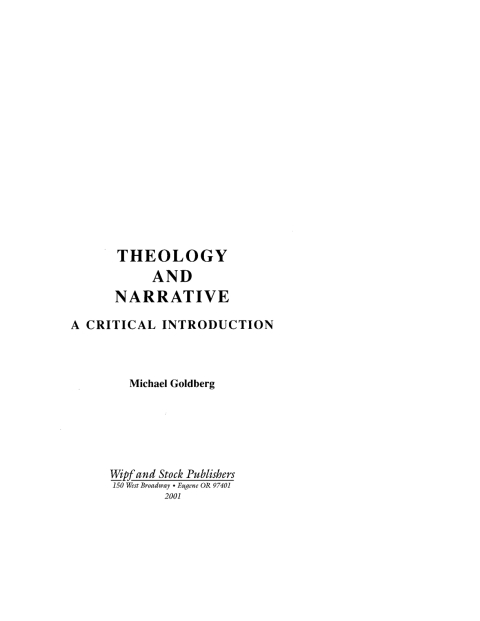 Cover image for book Theology and Narrative