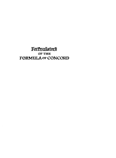 Cover image for book Formulators of the Formula of Concord