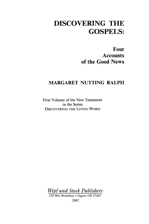 Cover image for book Discovering the Gospels: Four Accounts of the Good News