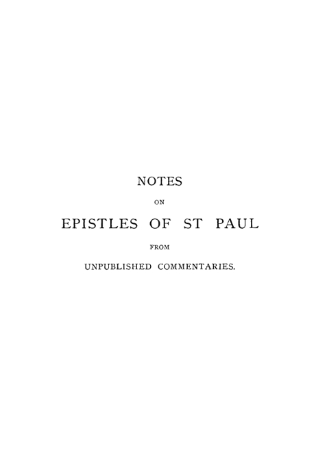 Cover image for book Notes on Epistles of St. Paul