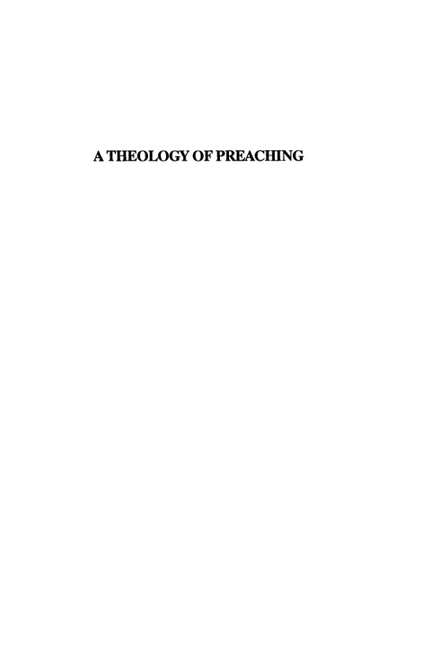 Cover image for book A Theology of Preaching