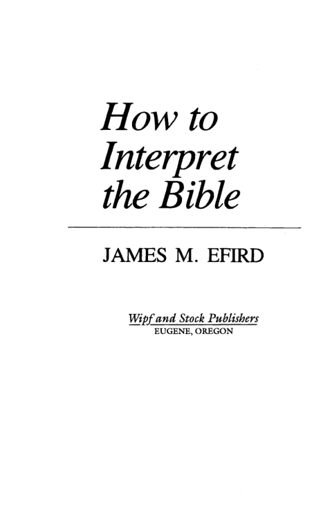 Cover image for book How to Interpret the Bible