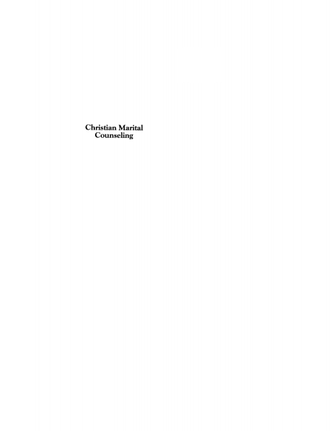 Cover image for book Christian Marital Counseling
