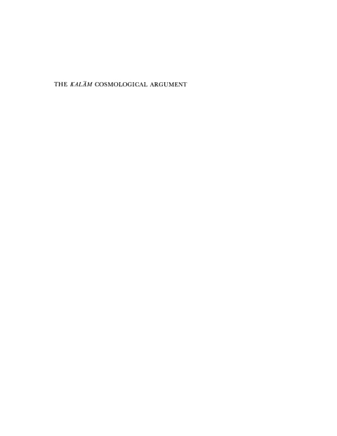 Cover image for book The Kalam Cosmological Argument