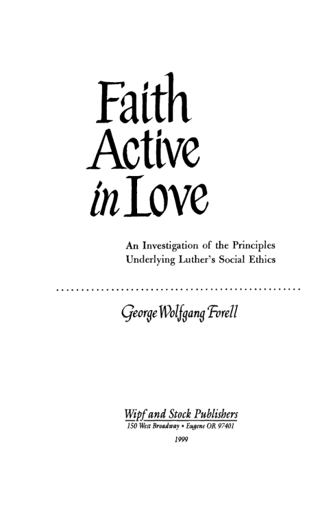 Cover image for book Faith Active in Love