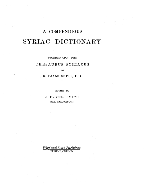 Cover image for book A Compendious Syriac Dictionary