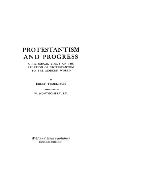Cover image for book Protestantism and Progress