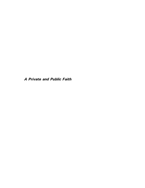 Cover image for book A Private and Public Faith