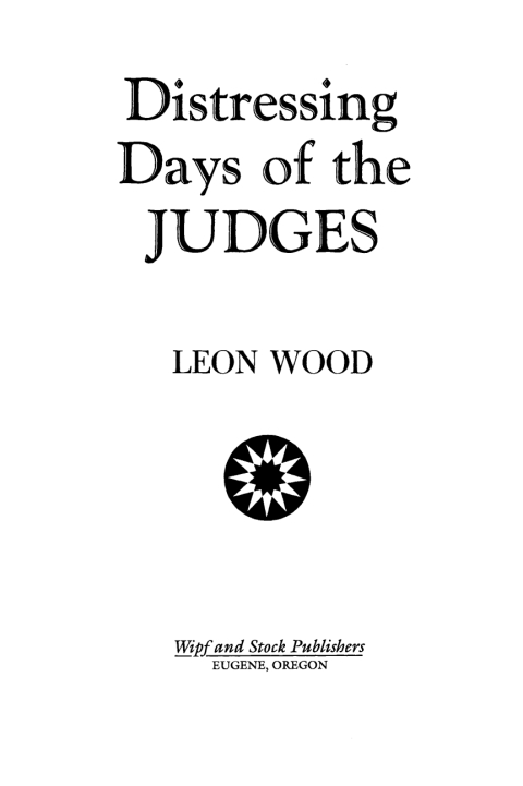 Cover image for book The Distressing Days of the Judges