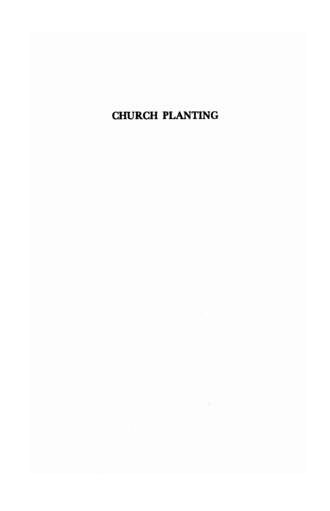 Cover image for book Church Planting