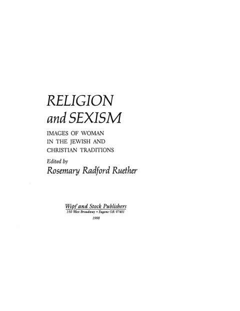 Cover image for book Religion and Sexism