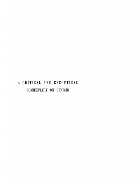 Cover image for book A Critical and Exegetical Commentary on the Book of Genesis