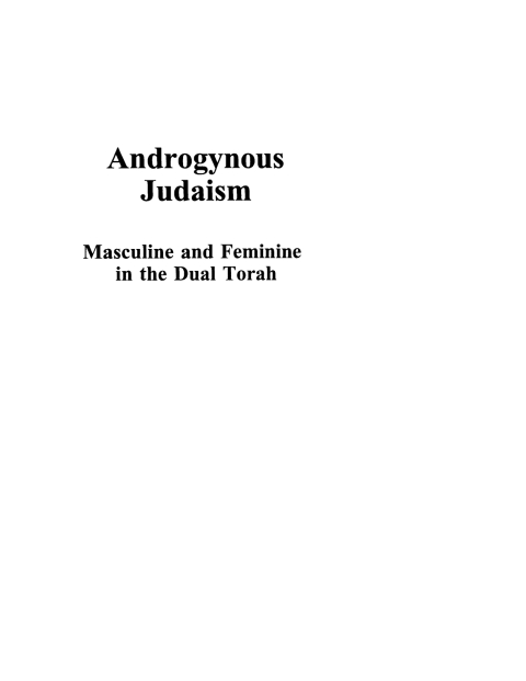 Cover image for book Androgynous Judaism