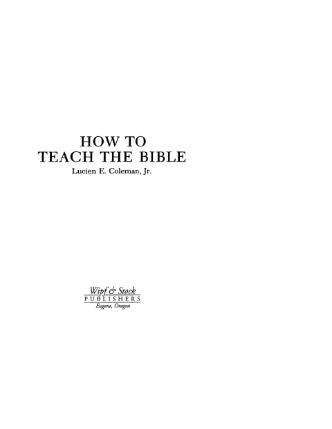 Cover image for book How to Teach the Bible