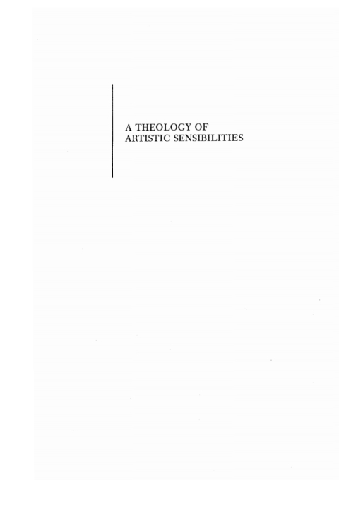 Cover image for book A Theology of Artistic Sensibilities