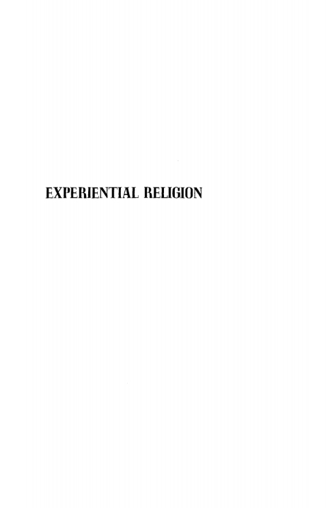 Cover image for book Experiential Religion