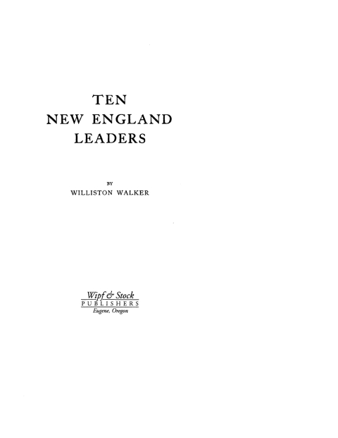 Cover image for book Ten New England Leaders