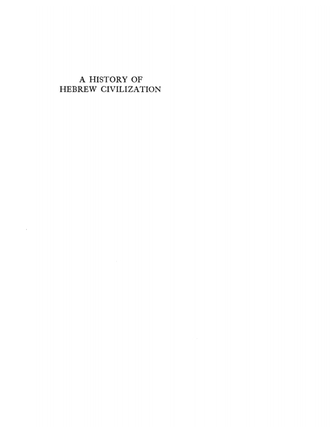 Cover image for book A History of Hebrew Civilization