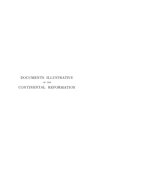 Cover image for book Documents Illustrative of the Continental Reformation