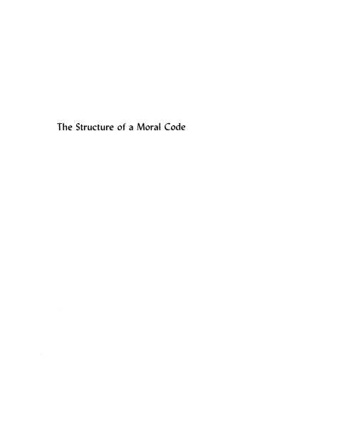 Cover image for book The Structure of a Moral Code