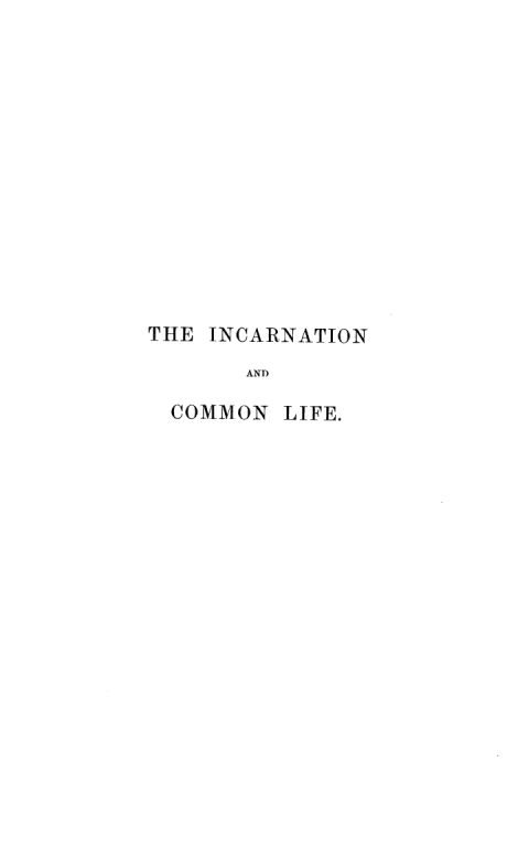 Cover image for book The Incarnation and Common Life