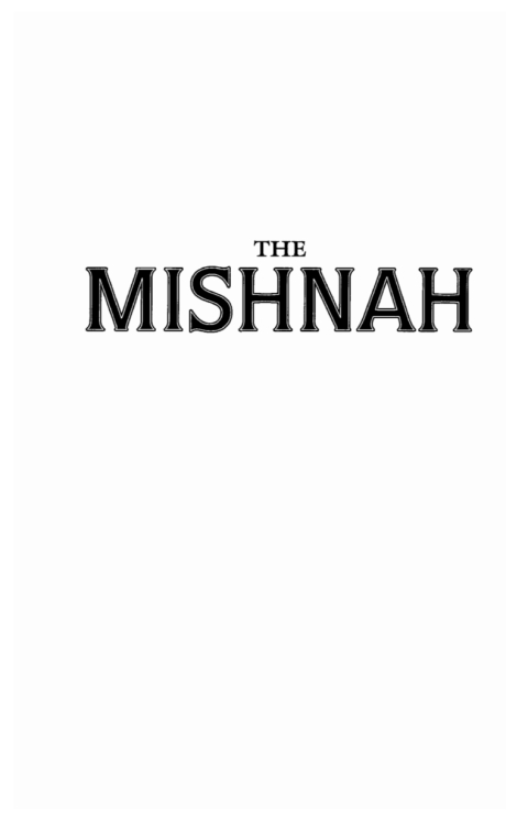 Cover image for book The Mishnah