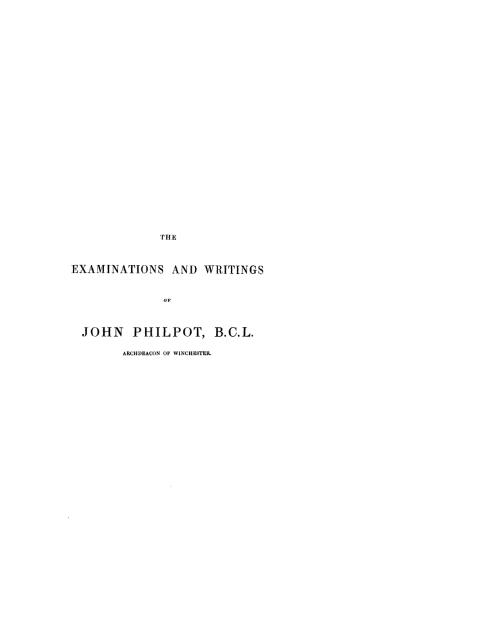 Cover image for book The Examinations and Writings of John Philpot