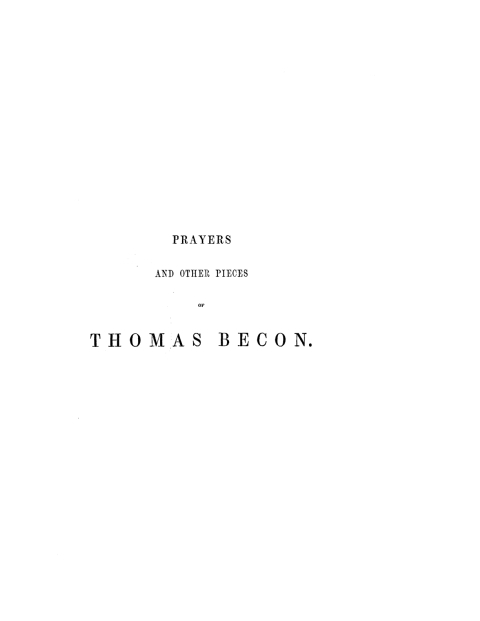 Cover image for book Prayers and Other Pieces of Thomas Becon