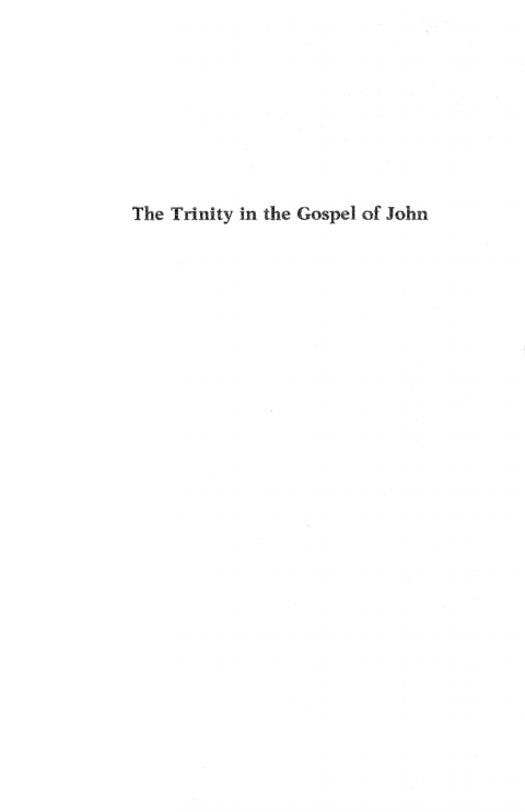 Cover image for book The Trinity in the Gospel of John