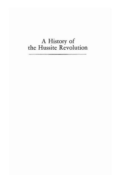 Cover image for book A History of the Hussite Revolution