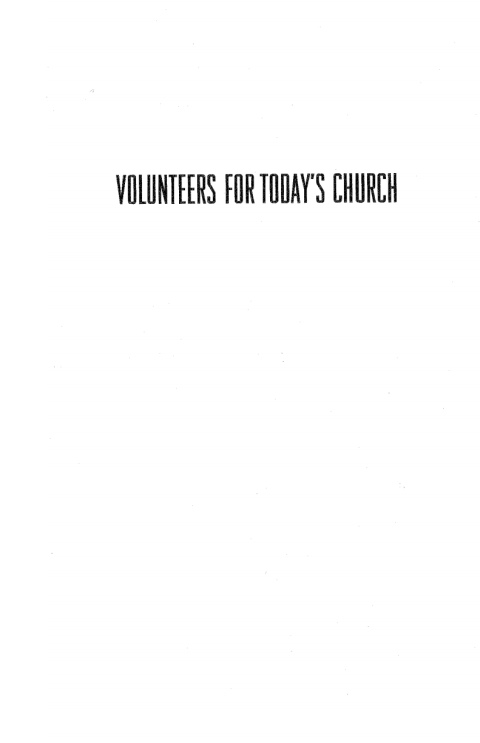 Cover image for book Volunteers for Today's Church