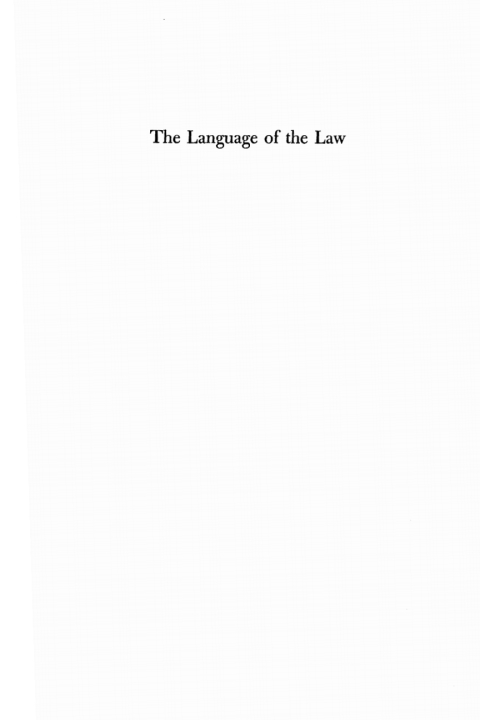 Cover image for book The Language of the Law