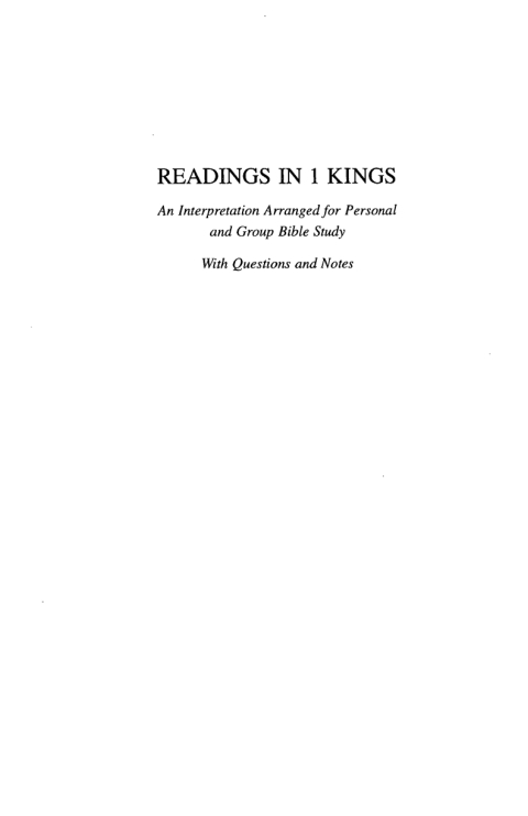 Cover image for book Readings in 1 Kings