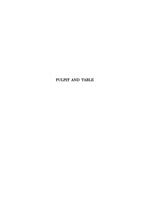 Cover image for book Pulpit and Table